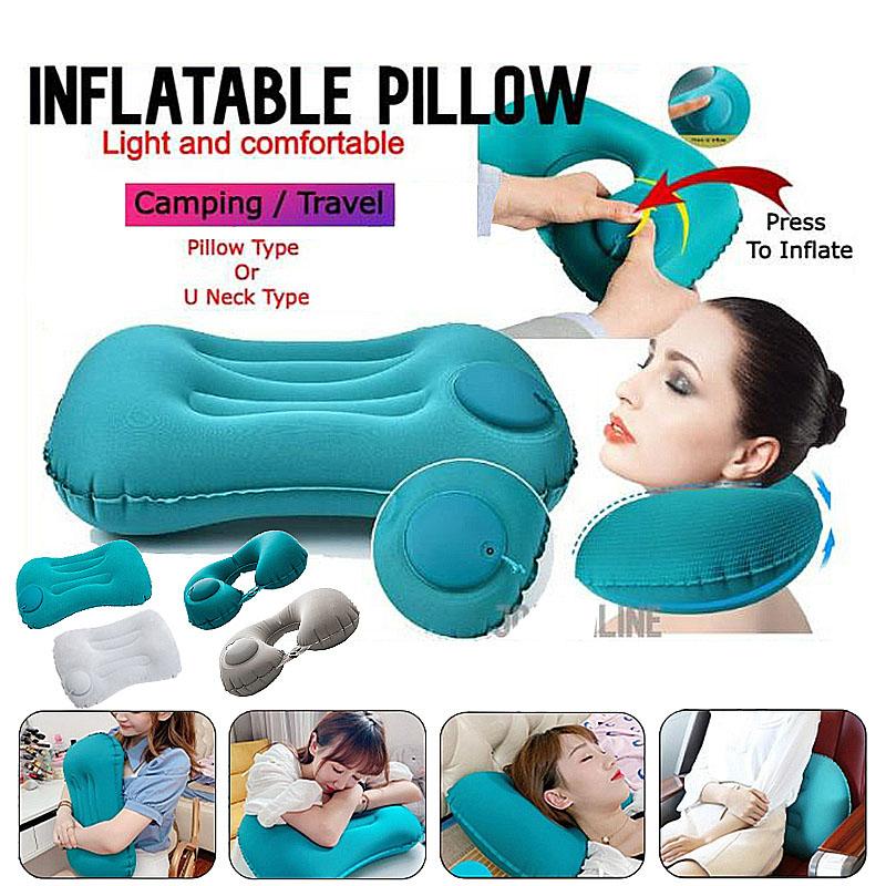 Inflatable U-Shape Neck Protector Pillow for Travel, Office and Home use - Air Press Type
