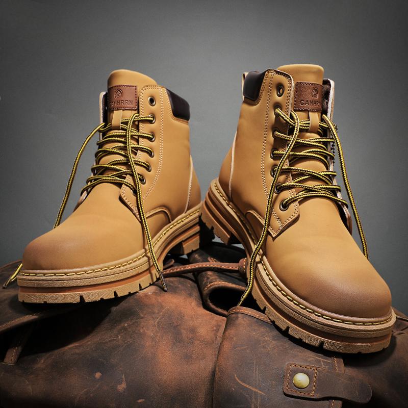 Botas De Trabajo Casuales Para Hombre Botines Estilo Militar Vintage Con Agujetas Suela Gruesa Antiderrapante Y Cómoda