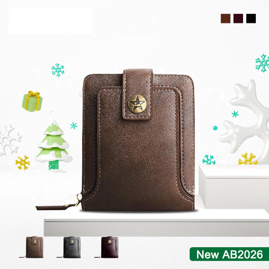 Short Wallet For Men Style Trifolc Wallet Fashion High-End Leather Zipper Snap Buckle, Purses Money Credit Card Holders