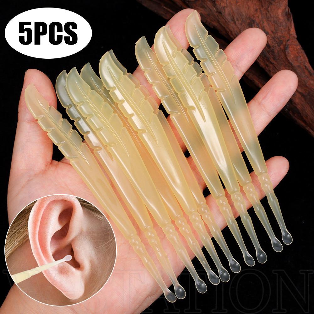 5 Pcs Ear Digging Spoon Ear Digging Artifact - Mature Rubber Head Ear Cleaner - Ear Cleaning Tools for Children and Adults