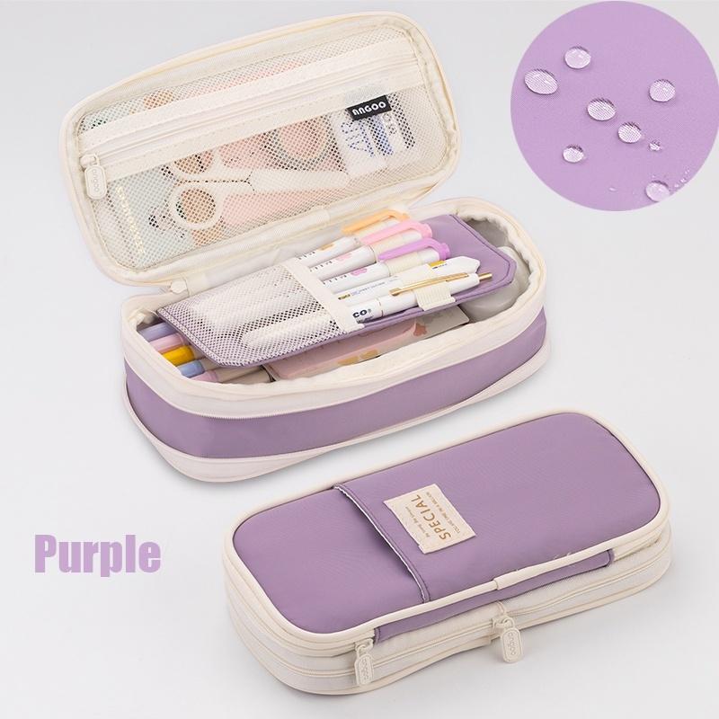 kawaii pencil case pouch large-capacity storage box cosmetic bag simple style student stationery office school supplies
