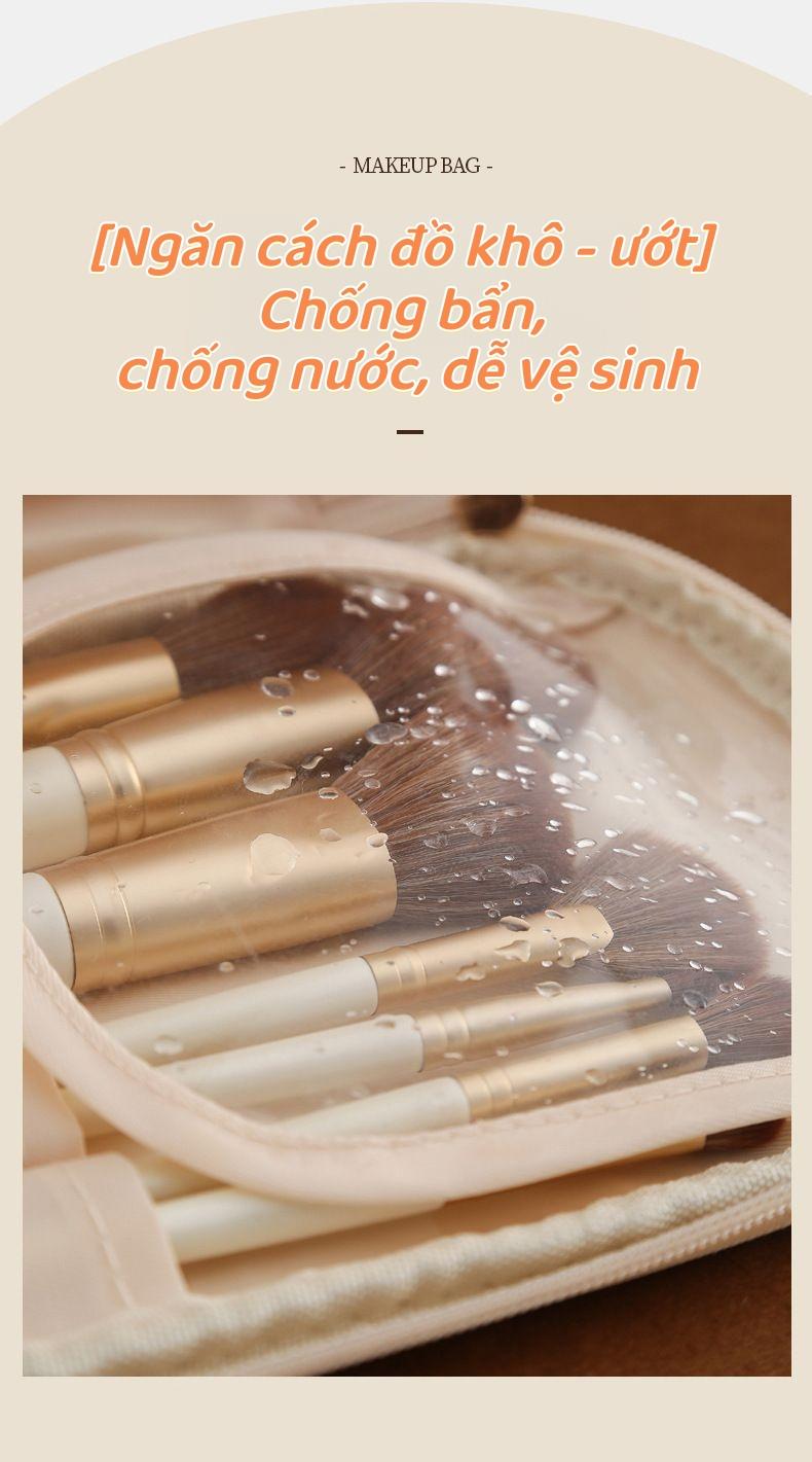 旅行化妆包大容量PU防水多隔层设计多功能便携收纳包化妆品收纳袋适用于旅行和科学收纳
