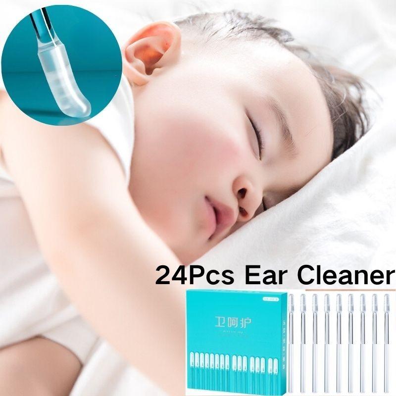 Popotidy 24Pcs 掏耳勺 一次性硅胶粘性 耳屎清洁器 儿童成人通用可重复使用