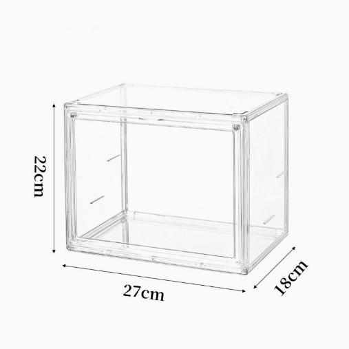 多功能透明收纳箱家用办公室整理盒36x27x32cm易组装分类储物箱节省桌面空间