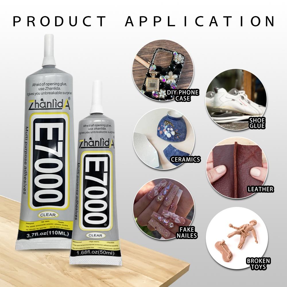 E7000胶水 50/110ML透明多用途液体胶 粘合剂 布料DIY水晶水钻 钻石玻璃珠宝衣物手工工具