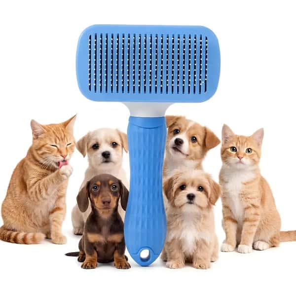 宠物自清洁刷 猫狗通用去浮毛 不锈钢针梳按摩梳 长毛短毛大型犬小型犬猫咪狗狗毛发梳理工具