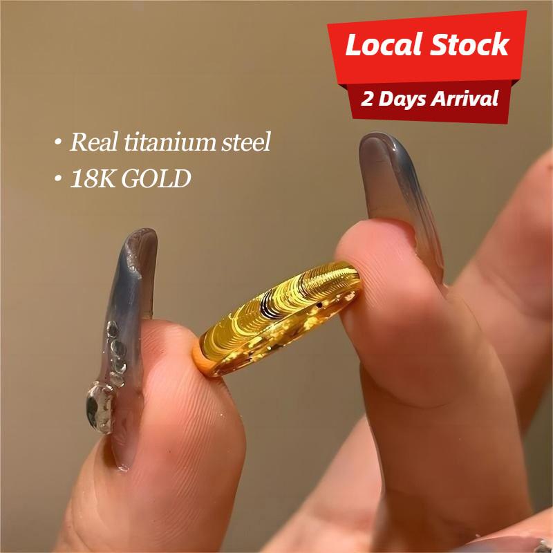 Minimalist Cat Eye Ring, Solid Gold Wave Design Fade Proof Titanium Steel Couple Bands Luxury Jewelry for Women Men