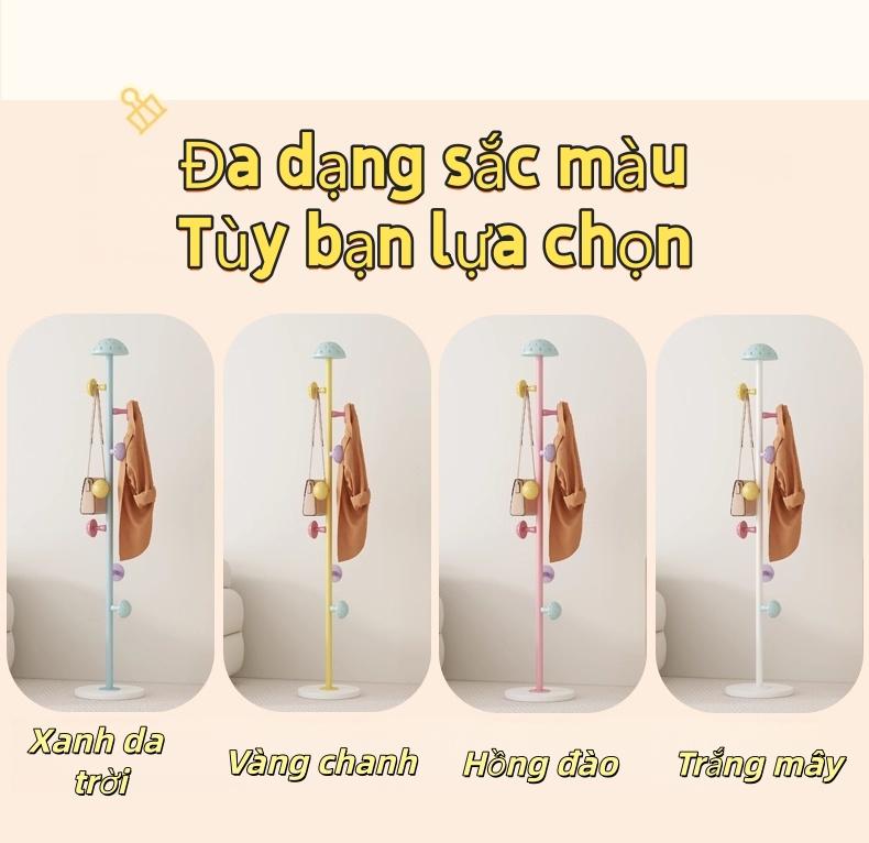 蘑菇形状7钩衣帽架 高韧性软塑料圆角安全设计 多功能家用毛巾帽子包包玩具衣物收纳带篮