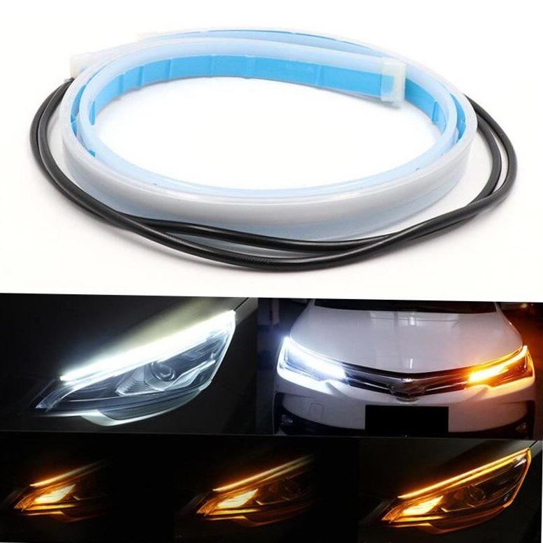 ira LED Flexible 60cm para Auto y Moto Luces DRL Direccional Secuencial 12V Faros Delanteros Impermeable IP65 Modificación Tuning Universal