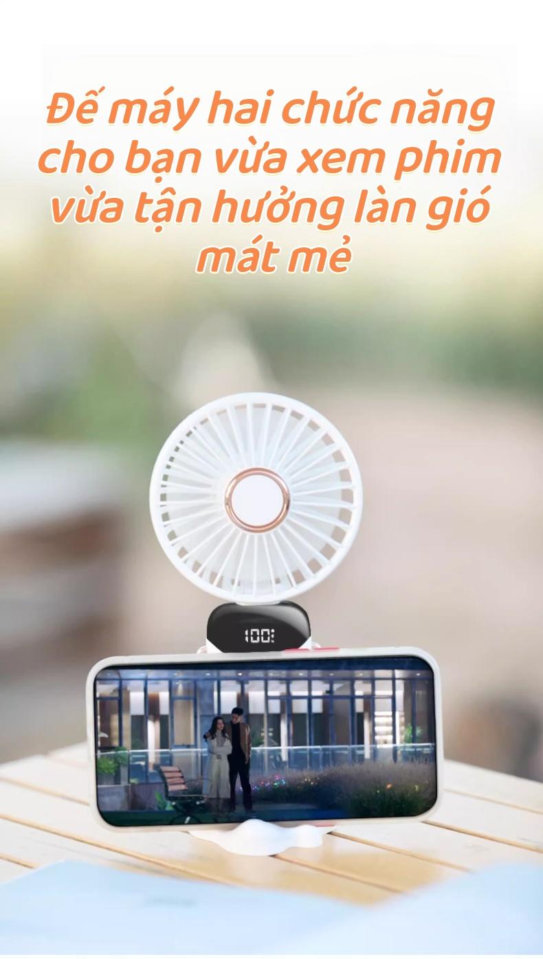 手持风扇 1200mAh 数显 精油扩散 便携折叠挂脖 大容量长续航 学习办公娱乐适用