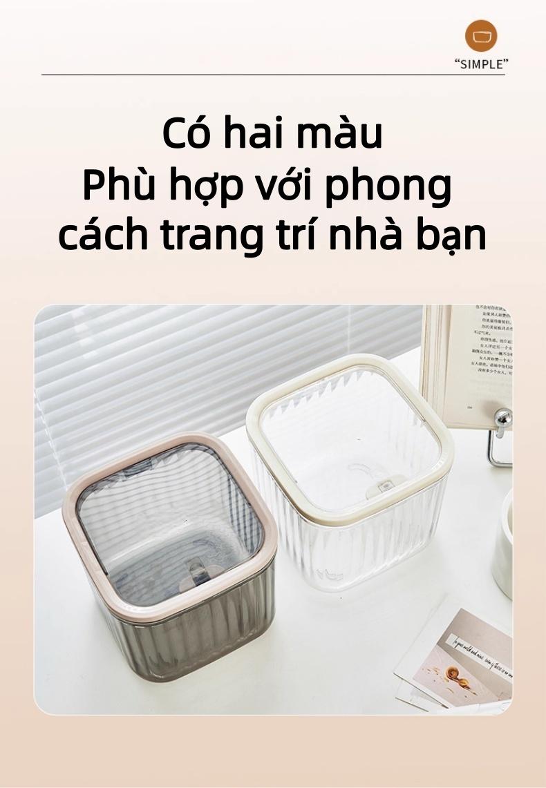 透明小号垃圾桶 桌面美学透明设计带盖方便 轻奢家用适用于家中各个角落空间 干净整洁小巧