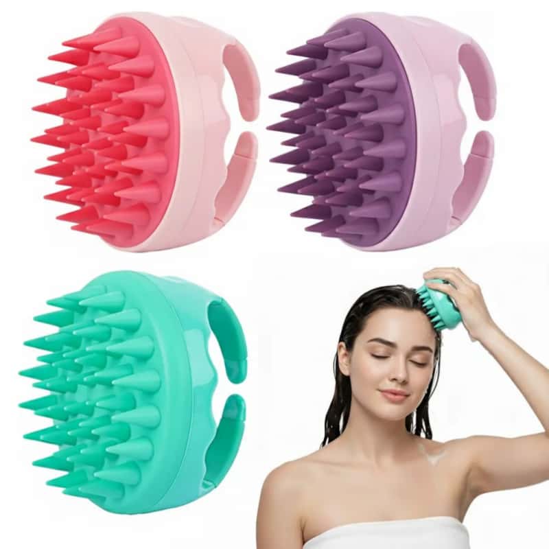 Pack 3 Cepillos Para Cuero Cabelludo Masajeador De Silicón Para Ducha Cepillo Limpiador Anticaspa Exfoliante Capilar Y Baño