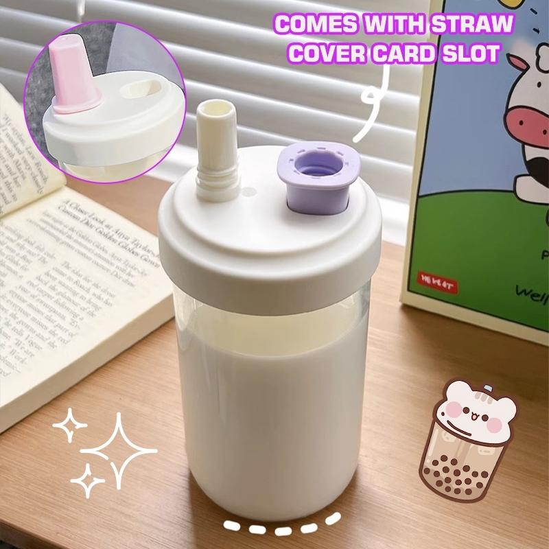 吸管杯 500ml/850ml 带吸管水杯 大容量 高颜值 便携茶杯 食品级PC 白色/紫色/粉色/绿色 -20-120度 硅胶随行杯 可重复使用 可清洗