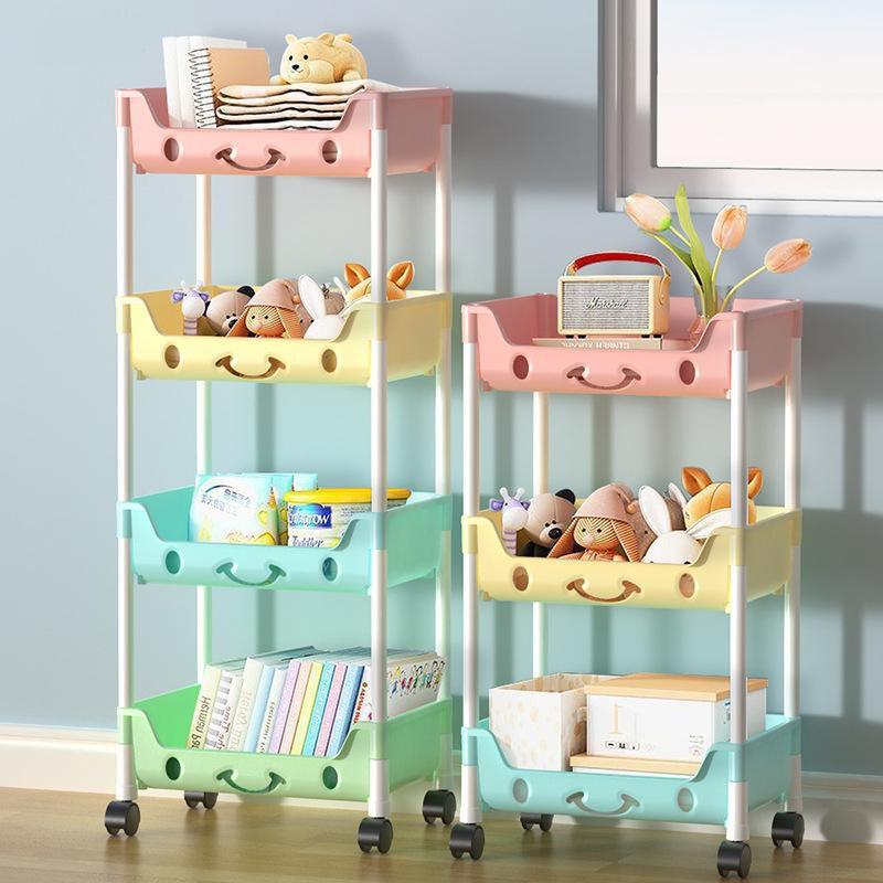Rules Trolley Cart Organizer Rolling Cart Rack Shelf Plastic Bins Box for Kids Toy Storage