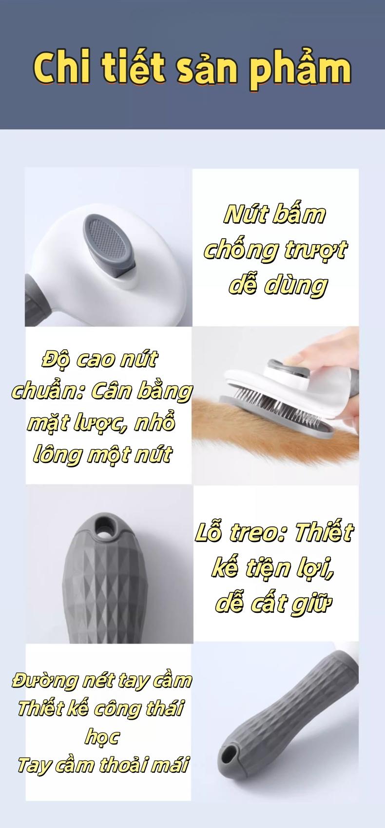 高级宠物梳毛刷套装,用于去除宠物浮毛和打结,圆头设计可按摩皮肤,悬挂式设计方便收纳
