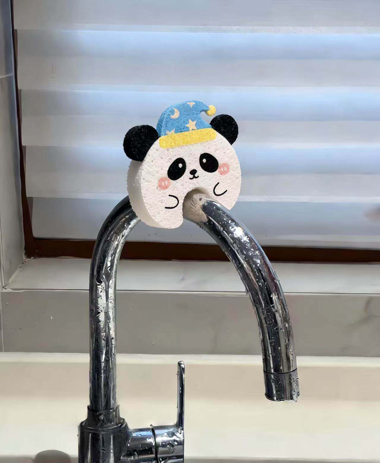 5件装 纤维素海绵 厨房水龙头用百洁布 木浆可爱 快速干燥 洗碗盘