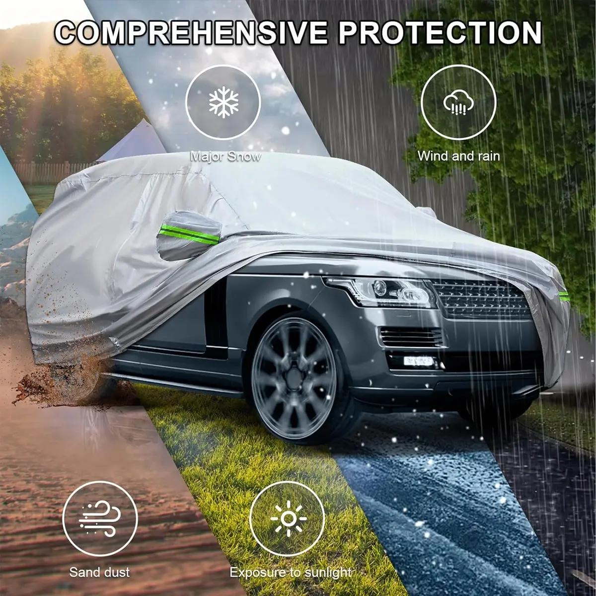 Funda Para Auto Impermeable Cubierta Para Carro 6 Capas Protección Solar UV Antiviento Con Reflejante Para Sedán SUV